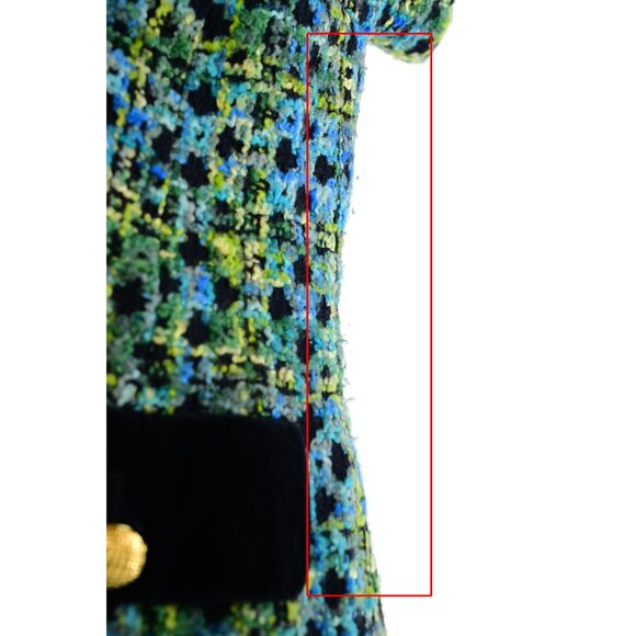 Vintage ESCADA Boucle Jacket sz 44 / 14  Aqua/Green Multi Check - Picture 8 of 9